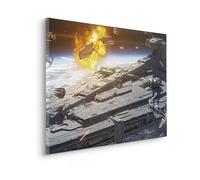Komar Image sur châssis - Star Wars The Mandalorian Space Fight - Dimensions : 90 x 60 cm - Chambre d'enfant, décoration murale