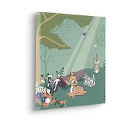 Komar Komar Image sur châssis - La vie de Bambi dans la forêt - Dimensions : 40 x 40 cm - Image murale pour chambre d'enfant