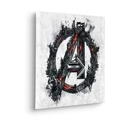 Komar Komar Image sur châssis - Logo Avengers Big A - Dimensions : 40 x 40 cm - Décoration murale pour chambre d'enfant - Multicolore