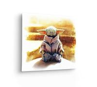 Komar Komar Tableau sur châssis - Le Roi de méditation Mandalorian Grogu - Dimensions : 30 x 40 cm - Image murale pour chambre d'enfant