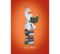 Komar La Reine des Neiges Olaf Reading - Dimensions : 50 x 70 cm, décoration murale, poster, impression d'art (sans cadre) Disney