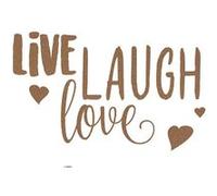 KOMAR -Live Laugh Love- Sticker Décoration murale Vivre, rire et aimer - 50x70cm Rouge G