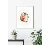 Komar Mantiburi Hungry Squirrel Tableau mural décoratif 30 x 40 cm (sans cadre)