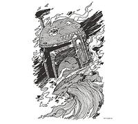 Komar Mantiburi Poster mural Star Wars Boba Fett Drawing 40 x 50 cm (sans cadre) Décoration pour chambre d'enfant