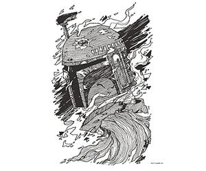 Komar Mantiburi Poster mural Star Wars Boba Fett Drawing 40 x 50 cm (sans cadre) Décoration pour chambre d'enfant