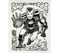 Komar Marvel Iron Man Lino-Cut Tableau mural pour chambre d'enfant 40 x 50 cm