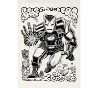 Komar Marvel Iron Man Lino-Cut Tableau mural pour chambre d'enfant 50 x 70 cm