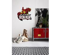 Komar Marvel Sticker Mural Iron Man Comic Classic - 50 x 70 cm (Largeur x Hauteur) - 1 pièce - Sticker déco, Sticker Mural, décoration Murale, Chambre d'enfant - 14073h