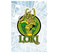 Komar Marvel Sticker Mural Loki Comic Classic - 50 x 70 cm (Largeur x Hauteur) - 1 pièce - Sticker déco, Sticker Mural, décoration Murale, Chambre d'enfant - 14078h