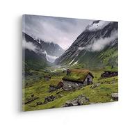 Komar Moody Mountains Tableau sur châssis en bois véritable 60 x 40 cm Motif paysage Salon Chambre