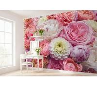 Komar Papier Papier Peint Panoramique Floral Rose Mat, 368x254cm, Non-Pasté