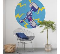 Komar Papier peint non tissé 125 x 125 cm Marvel Avengers Thor's Hammer Pop Art