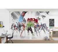 Komar Papier peint photo non tissé Avengers Unite - Dimensions : 336 x 240 cm - Marvel - Pour chambre d'enfant - Largeur de bande : 50 cm