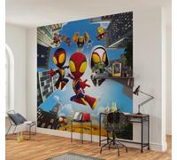 Komar Papier peint photo non tissé Marvel Spidey and His Amazing Friends Web Spinners - Dimensions : 250 x 250 cm - Pour chambre d'enfant