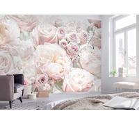 Komar Papier peint photo non tissé - Roses printanières - Dimensions : 336 x 240 cm - Papier peint pour chambre à coucher - Largeur de bande : 50 cm
