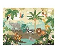 KOMAR Photo murale intissé Bébé Safari Entre Les Bébés Animaux multicolore G