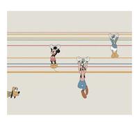 KOMAR Photo murale intissé impression numérique Mickey et ses amis attrapent une barre multicolore G