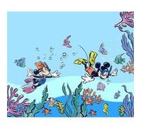 KOMAR Photo murale intissé impression numérique Mickey & Minnie Sous l'eau multicolore G