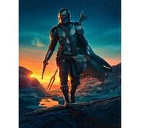 KOMAR Photo murale intissé impression numérique The Mandalorian Gunslingers Din Jarin et Grogu Bébé Yoda multicolore G