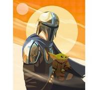 KOMAR Photo murale intissé impression numérique The Mandalorian - Hunt for Grogu multicolore G