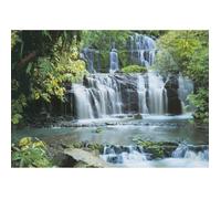 Komar 8-256 Lot de 8 papiers peints muraux panoramiques New Zealand Pura Kaunui Falls Vert 368 x 254 cm