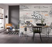 Komar Papier peint mural Star Wars Vader Faucon Millenium 368x254 cm Bleu
