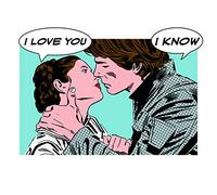 Komar Poster d'art, 70cm x 50cm, Star Wars Classique Comic Citer Leia Han