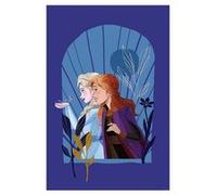 KOMAR Poster d'Art - Elsa & Anna Avec Un Petit Oiseau Sur La Main - 50 x 40 cm Multicolors G