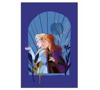 KOMAR Poster d'Art - Elsa & Anna Avec Un Petit Oiseau Sur La Main - 50 x 70 cm Multicolors G