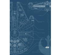 Komar Poster d'Art Mural, 30cm x 40cm, Star Wars Blueprint Falcon