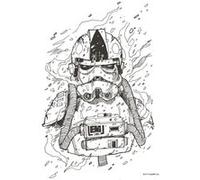 KOMAR Poster d'Art Star Wars Pilote de Chasseur Dessin - 50 x 70 cm Multicolors