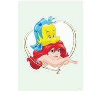 KOMAR Poster Disney La petite sirène - Ariel et polochon portrait 30 cm x 40 cm Multicolors G