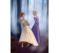 KOMAR Poster Disney La Reine des Neiges 2 - Anna et Elsa se promènent en forêt 40 cm x 50 cm Multicolors G