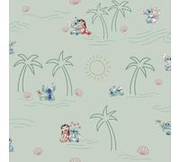 Komar Rapport Papier peint intissé Disney Lilo and Stitch Beach Love Dimensions : 53 x 1005 cm, 1 rouleau, rapport en hauteur et en largeur, pour chambre d'enfant, papier peint photo