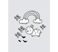 Komar Scribble Bunny P104F-40 x 50 cm Décoration Murale pour Salon et Chambre à Coucher sans Cadre 40 x 50 cm (l x H)