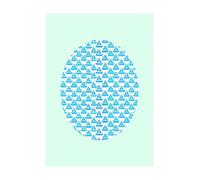 Komar Shelly Patterns Aqua Impression sur Toile sans Cadre, Türkis, Blau, Weiß, P037F-30x40