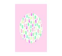 Komar Shelly Patterns Rose Tableau sur Toile sans Cadre, Rosa, Grün, Weiß, P037C-50x70