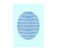 Komar Shelly Patterns Tableau Mural sans Cadre Motif Shelly Patterns Bleu, Weiß, Blau, P037E-30x40