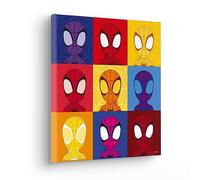 Komar Tableau Spidey Symmetry intissé sur châssis en bois véritable 30 x 30 cm coloré