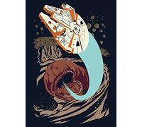 Komar Star Wars Classic Vector Asteroid Worm - Taille : 50 x 70 cm Tableau mural (sans cadre)