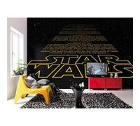 Komar Star Wars Intro Ouverture Crawl Papier Peint, en Vinyle, Jaune/Noir, Lot de 8 Noir G