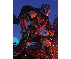 Komar Star Wars Mandalorian Ambush WB-SW-001-50 x 70 cm, décoration murale, affiche d'art | Sans cadre | WB-SW-001-50 x 70, rouge, bleu