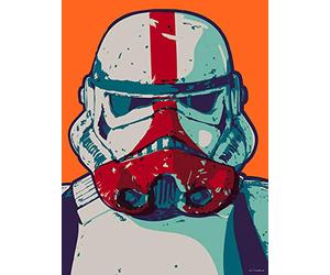 Komar Star Wars Mandalorian Pop Art Stormtrooper - Baby Yoda - Décoration murale - Poster - Impression d'art - Taille cadre - WB-SW-018-50 x 70 cm - Multicolore