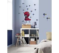 Komar Sticker Mural Marvel de Deadpool Shootout - 50 x 70 cm (Largeur x Hauteur) - 19 pièces - Autocollant décoratif, Mural, décoration Murale, Chambre d'enfant - 14113h