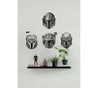 Komar Sticker mural Star Wars The Mandalorian Helmets - Dimensions : 50 x 70 cm - Pour chambre d'enfant