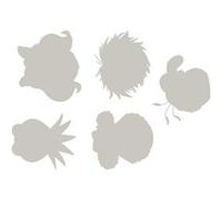 KOMAR Stickers décoration murale -The Muppets- 5 visages Gris Gris G