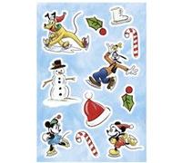 KOMAR Stickers Muraux Mickey Mouse -Mickey Ice Slide- Patinage sur Glace Disney Multicolors G
