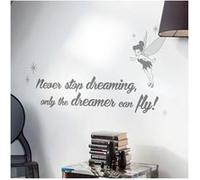 KOMAR Stickers phrase Fée Clochette -Never Stop Dreaming- Disney Gris G