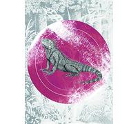 Komar Tableau Mural avec Motif Cercle d'iguane - Impression d'art sans Cadre - P077C-50 x 70 cm - Dimensions : 50 x 70 cm (l x H)
