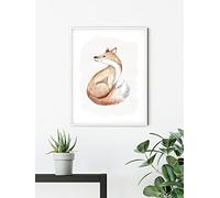 Komar Tableau mural Curious Fox - Dimensions : 40 x 50 cm - Affiche d'art - Décoration de salon - Chambre (sans cadre)